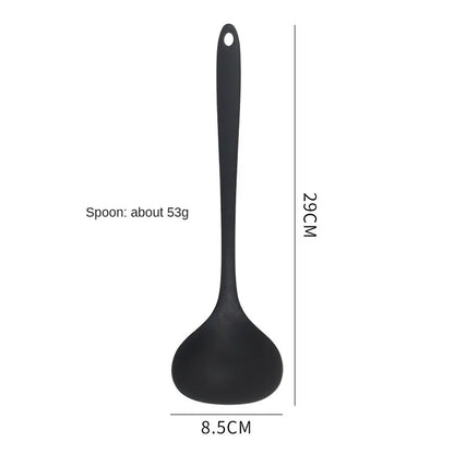8ps Household black Silicone kitchenware 8-piece set of Chinese spaghetti spoon salad spaghetti spaghetti spaghetti，Rice spoon，